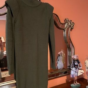 Olive knit sweater dress